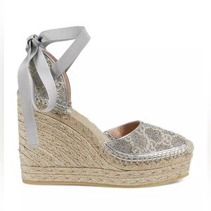 Heritage GG Lamé Platform Espadrilles -Womens size 7 with dustbag, box & receipt